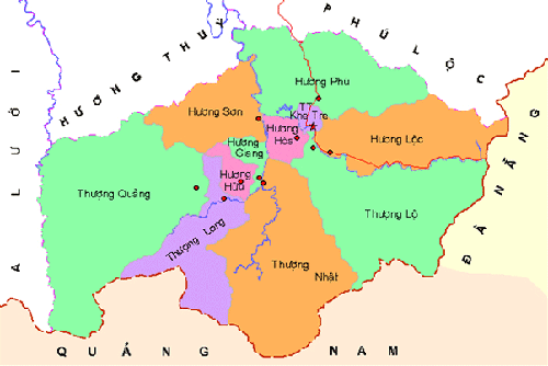 Bản đồ hành chính huyện Nam Đông